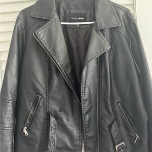 Fashion Nova Black Faux Leather Outerwear